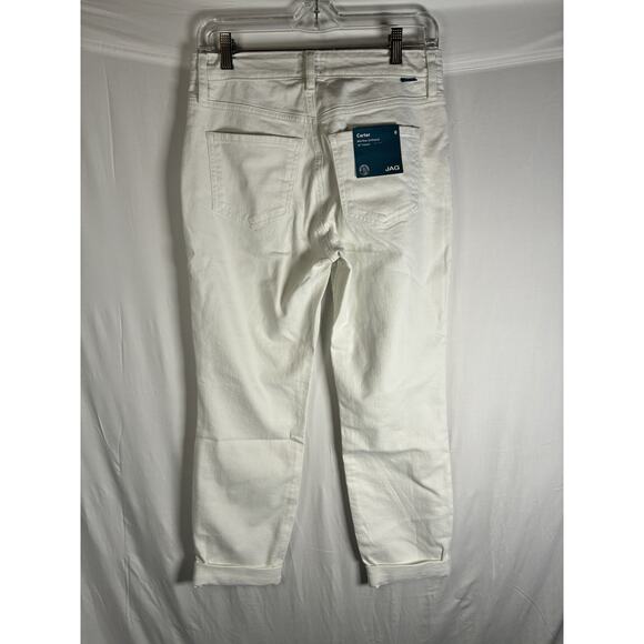 Jag Jeans Carter Mid Rise Girlfriend Size 0 White J2967CBD618 NWT NEW Stretch - Picture 2 of 9